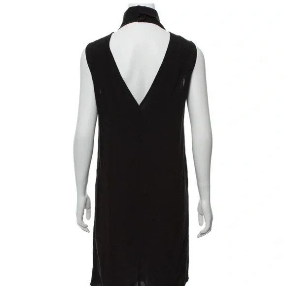 Jesse Kamm Open V-Back Mock Neck Black Dress XS | Collector’s Piece - Picture 2 of 10